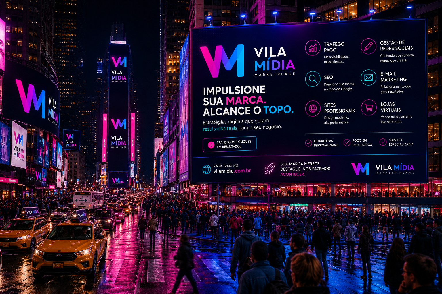 Painel de mídia exterior Vilá Ads